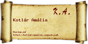 Kotlár Amália névjegykártya